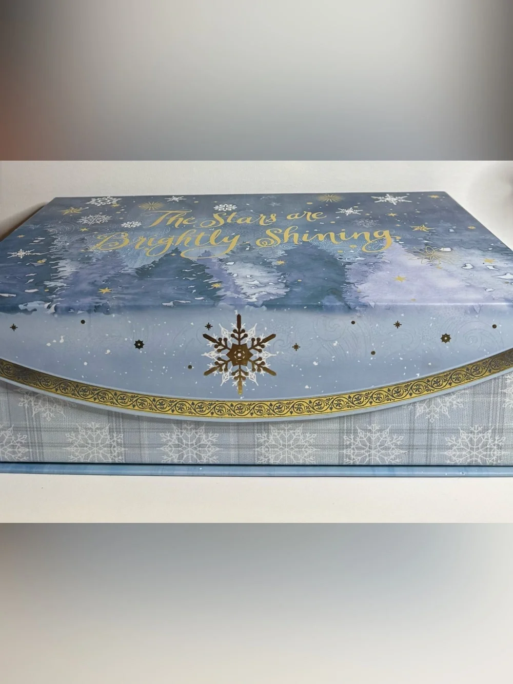 Gift Box “All Is Bright “Blue Holiday with Gold Script